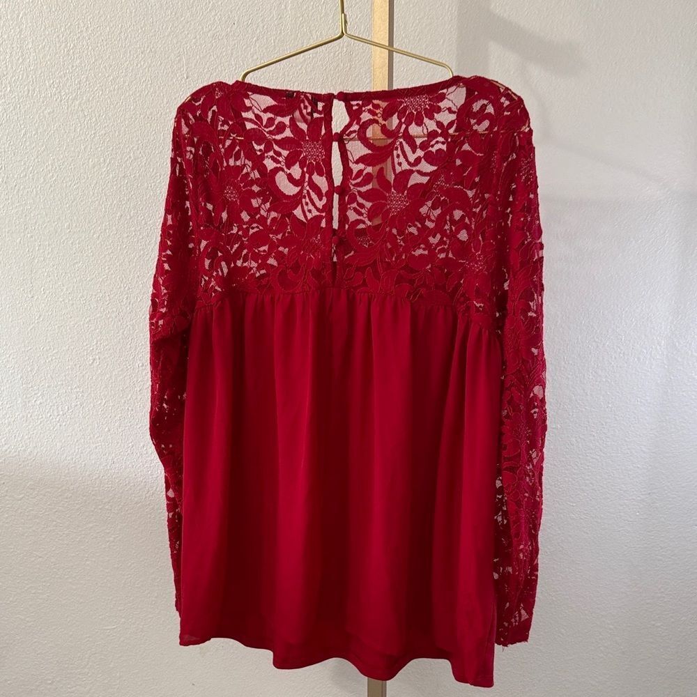 Torrid Red Lace Top - Picture 6 of 7